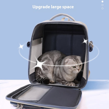 猫用多機能キャリーバックパック｜全季節対応・通気性抜群・おしゃれなデザイン