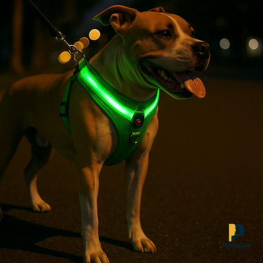 LEDライト付き安全ハーネス（犬用）– USB充電・夜間の散歩に最適