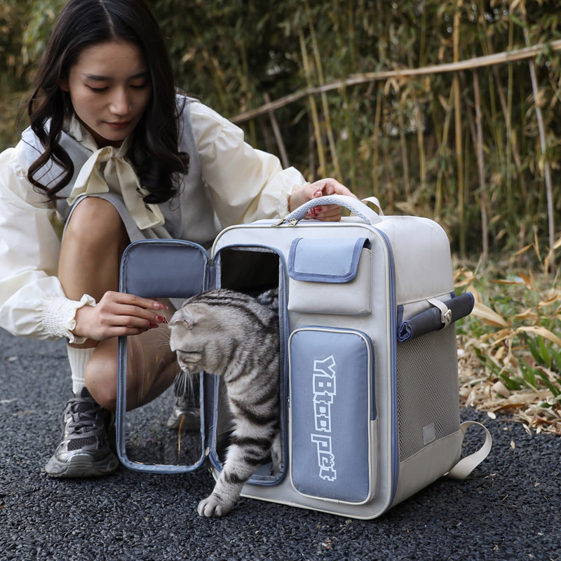 猫用多機能キャリーバックパック｜全季節対応・通気性抜群・おしゃれなデザイン